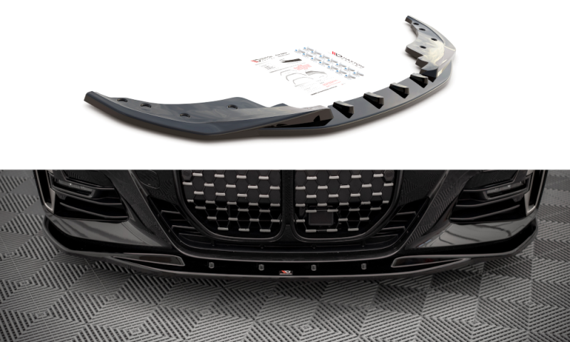 Maxton Front Ansatz V.1 für BMW 4er M-Paket G22 schwarz Hochglanz BM-4-G22-MPACK-FD1-G