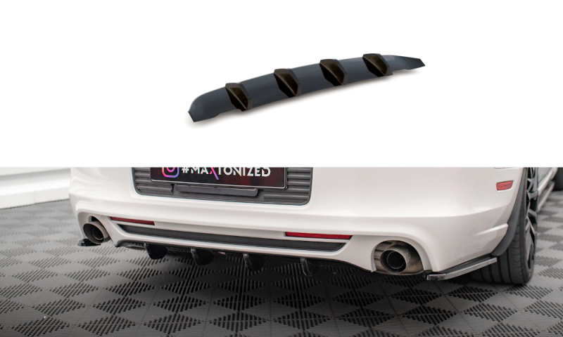 Maxton Diffusor Heck Ansatz für Ford Mustang Mk5 Facelift schwarz Hochglanz FO-MU-5-RS1-G