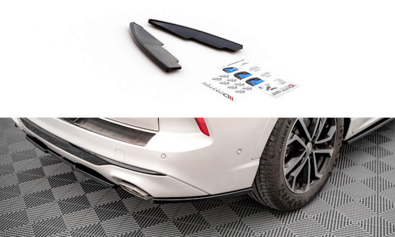 Maxton Heck Ansatz Flaps Diffusor für Ford Kuga ST-Line Mk3 Carbon Look FO-KU-3-STLINE-RSD1-C