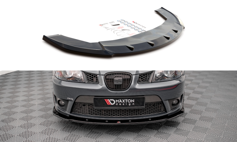 Maxton Front Ansatz V.1 für Seat Ibiza Cupra Mk3 schwarz Hochglanz SE-IB-3-CU-FD1-G