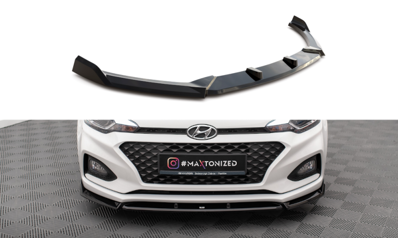 Maxton Front Ansatz V.2 für Hyundai I20 Mk2 Facelift schwarz Hochglanz HY-I20-2F-FD2-G