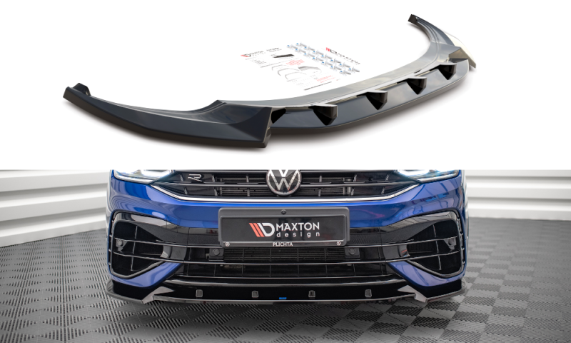 Maxton Front Ansatz V.2 für Volkswagen Tiguan R Mk2 Facelift schwarz Hochglanz VW-TI-2F-R-FD2-G