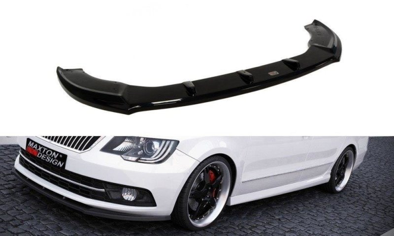 Maxton Front Ansatz für Skoda Superb Mk2 FL schwarz Hochglanz SK-SU-2F-FD1-G