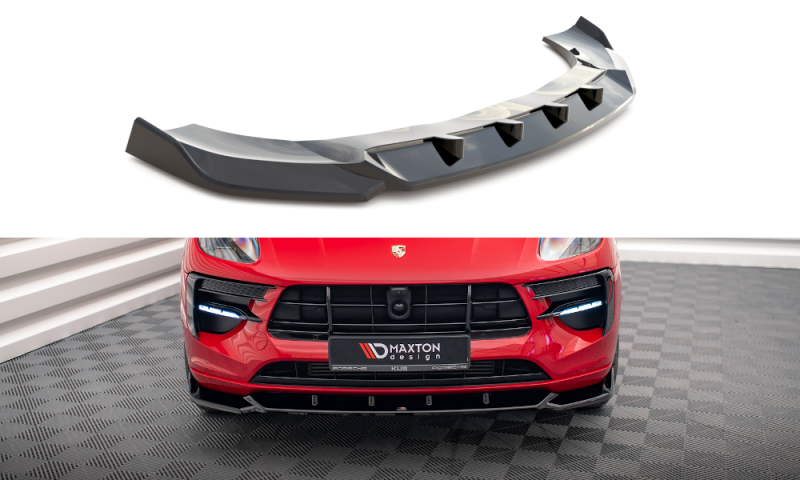 Maxton Front Ansatz V.1 für Porsche Macan Mk1 Facelift schwarz Hochglanz PO-MA-1F-FD1-G