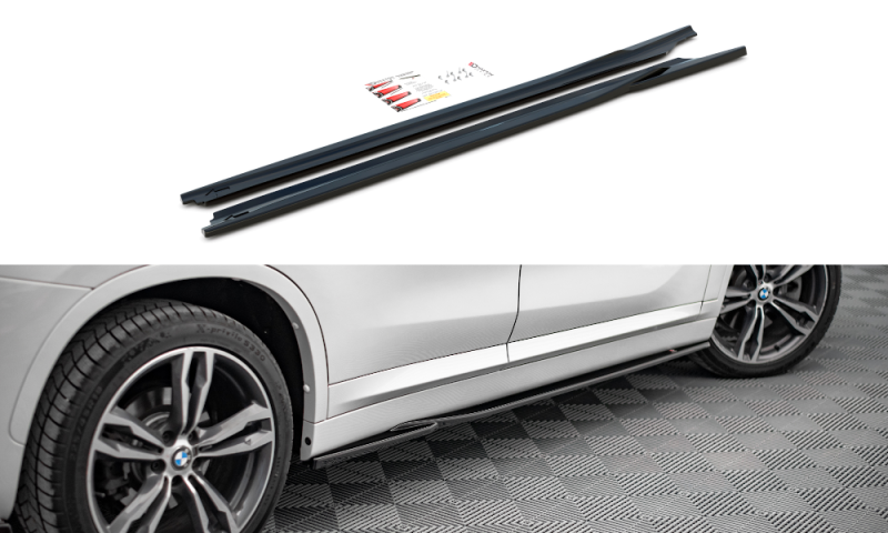Maxton Seitenschweller Ansatz für BMW X1 M-Paket F48 schwarz Hochglanz BM-X1-48-MPACK-SD1-G