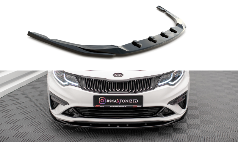 Maxton Front Ansatz V.2 für Kia Optima Mk4 Facelift schwarz Hochglanz KI-OP-2F-FD2-G