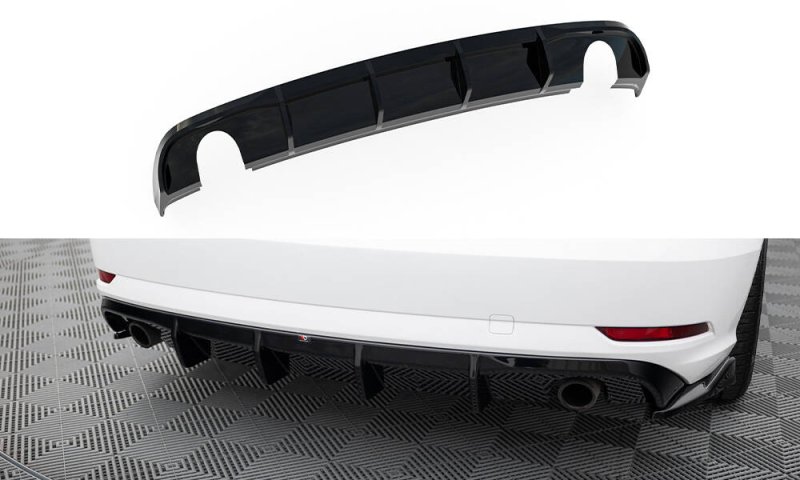 Maxton Diffusor Heck Ansatz Audi A3 Limousine 8V Facelift (Version mit Einzel-Auspuffendrohren beidseitig) AU-A3-8VF-S-RS1GO_O