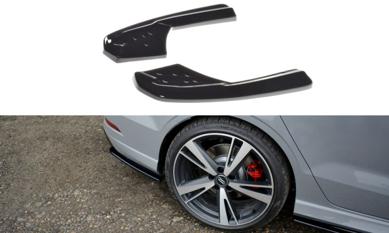 Maxton Splitter / Diffusor Heck Ansatz für Audi RS3 8V FL Limousine schwarz Hochglanz AU-RS3-8VF-S-RSD1-G