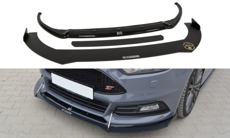 Maxton Hybrid Front Ansatz V.2 für Ford Focus ST Mk3 FL FO-FO-3F-ST-CNC-FD2+CUPRA
