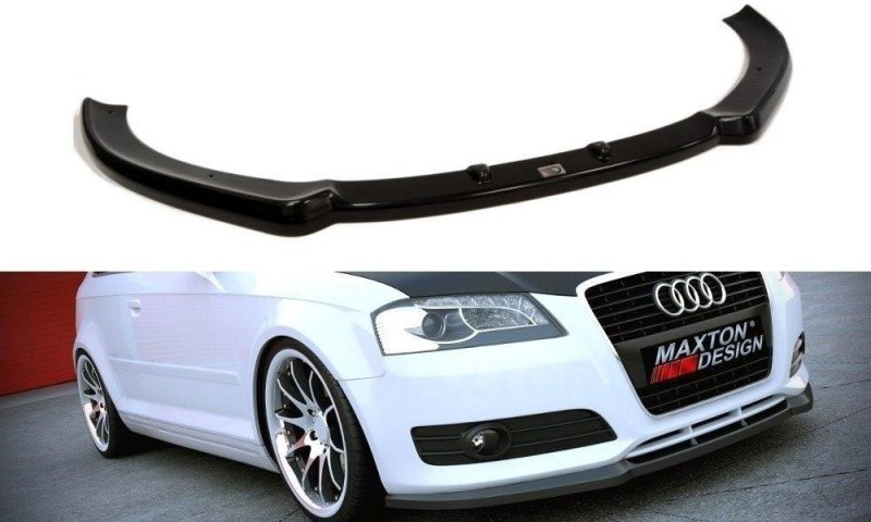 Maxton Front Ansatz für AUDI A3 8P Facelift schwarz Hochglanz AU-A3-2F-FD1-G