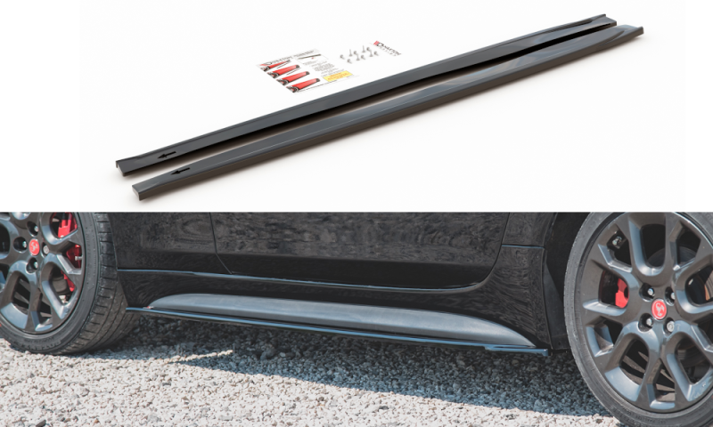 Maxton Seitenschweller Ansatz für Fiat 124 Spider Abarth schwarz Hochglanz FI-124-1-AB-SD2-G