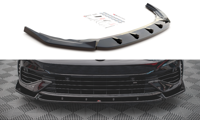 Maxton Front Ansatz V.2 für Volkswagen Golf R Mk8 schwarz Hochglanz VW-GO-8-R-FD2-G