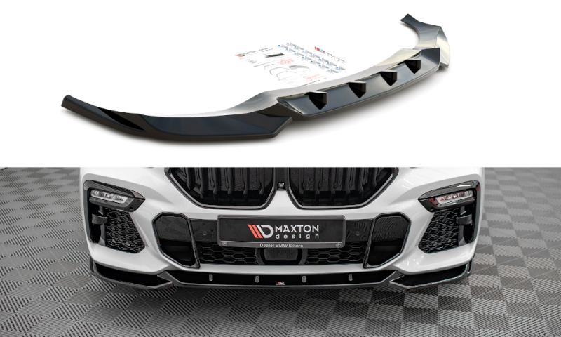 Maxton Front Ansatz V.1 für BMW X6 M-Paket G06 schwarz Hochglanz BM-X6-06-MPACK-FD1-G
