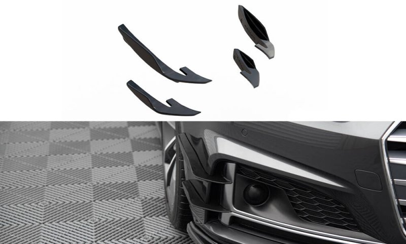 Maxton Stoßstangenflügel vorne (Canards) Audi S5 / A5 S-Line Coupe / Sportback F5 AU-S5-2-CAN1