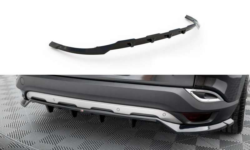 Maxton Mittlerer Cup Diffusor Heck Ansatz Renault Espace Mk5 Facelift schwarz Hochglanz RE-ES-5F-RD1G+RD2-G