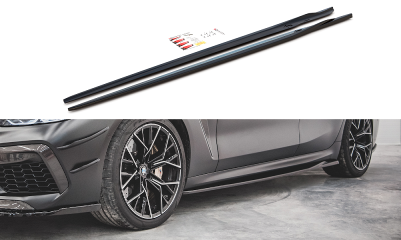 Maxton Seitenschweller Ansatz für V.2 für BMW M8 Gran Coupe F93 / 8 Gran Coupe M-Paket G16 schwarz Hochglanz BM-M8-G16-GC-SD2-G