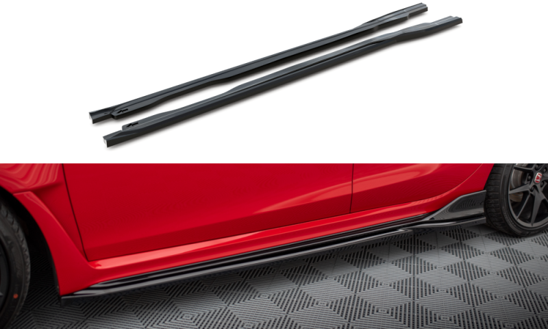 Maxton Seitenschweller Ansatz für V.1 für Honda Civic Type-R Mk 11 schwarz Hochglanz HO-CI-11-TYPE-R-SD1-G