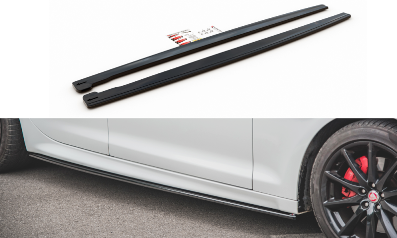 Maxton Seitenschweller Ansatz für Jaguar XJ X351 schwarz Hochglanz JA-XJ-4-SD1-G