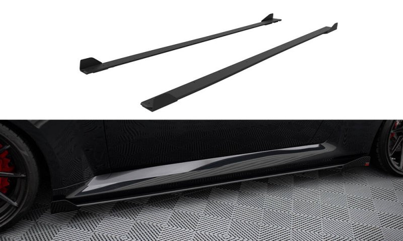 Maxton Street Pro Seitenschweller Ansatz V.1 + Flaps BMW M2 G87 schwarz Hochglanz BMM2G87CNC-SD1B+SF1-G