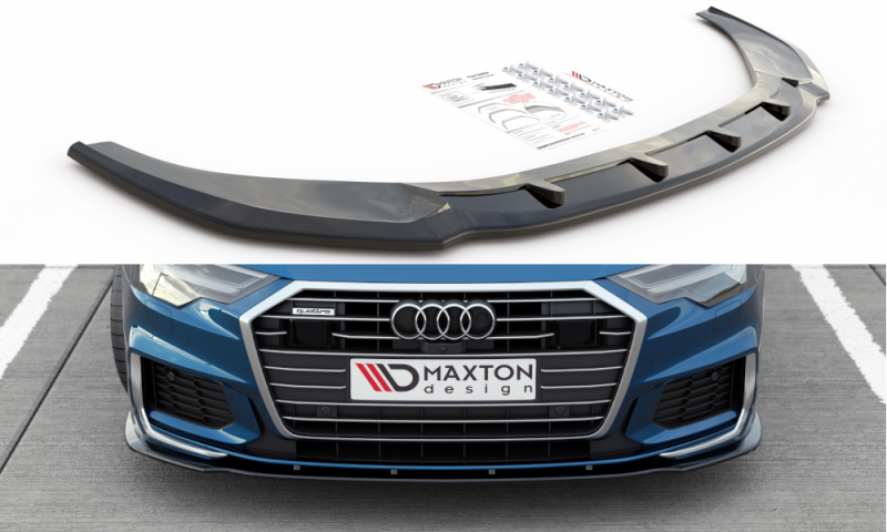 Maxton Front Ansatz V.2 für Audi A6 S-Line / S6 C8  schwarz Hochglanz AU-A6-C8-SLINE-FD2-G