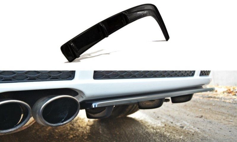 Maxton Diffusor Heck Ansatz für AUDI RS4 B5 DTM LOOK schwarz Hochglanz AU-RS4-B5-RSD1+RD1-G
