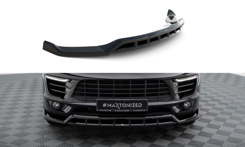 Maxton Front Ansatz V.3 Porsche Macan Mk1 schwarz Hochglanz PO-MA-1-FD3G+FD3R-G