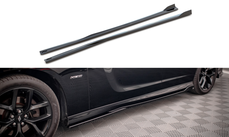 Maxton Seitenschweller Ansatz für Dodge Charger SRT Mk7 Facelift schwarz Hochglanz DO-CH-2-SRT-SD1-G