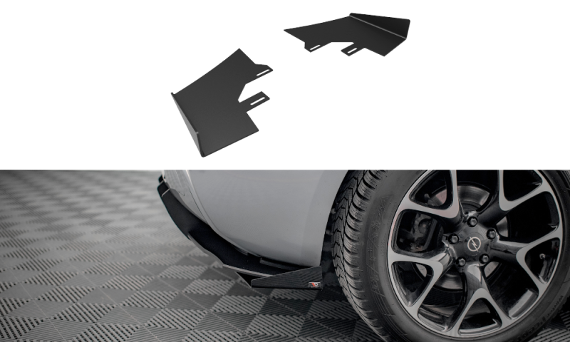 Maxton Hintere Seiten Flaps für Opel Astra GTC OPC-Line J schwarz Hochglanz OPASJGTCOPCLINECNC-RSF1-G