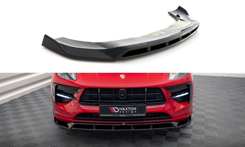 Maxton Front Ansatz V.2 für Porsche Macan Mk1 Facelift schwarz Hochglanz PO-MA-1F-FD2G+FD2R-G