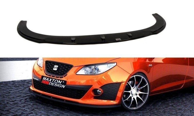 Maxton Front Ansatz für SEAT IBIZA IV CUPRA(6J) vor Facelift schwarz Hochglanz SE-IB-4-CUPRA-FD1-G