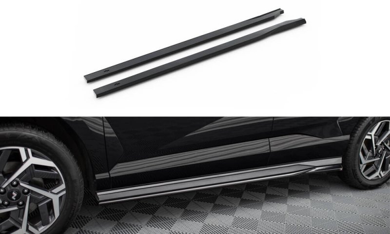 Maxton Seitenschweller Ansatz Hyundai Kona N-line Mk2 schwarz Hochglanz HY-KO-2-NLINE-SD1-G