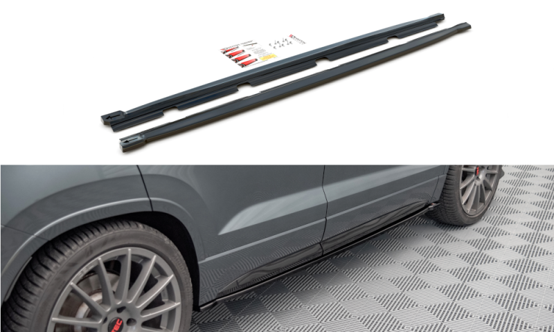 Maxton Seitenschweller Ansatz für Cupra Ateca schwarz Hochglanz CU-AT-1-SD1-G