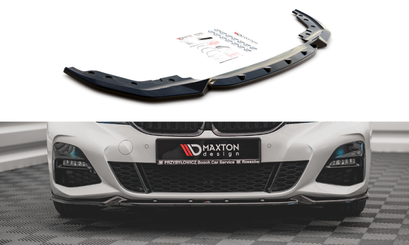 Maxton Front Ansatz V.4 für BMW 3er G20 / G21 M-Paket schwarz Hochglanz BM-3-20-MPACK-FD4-G