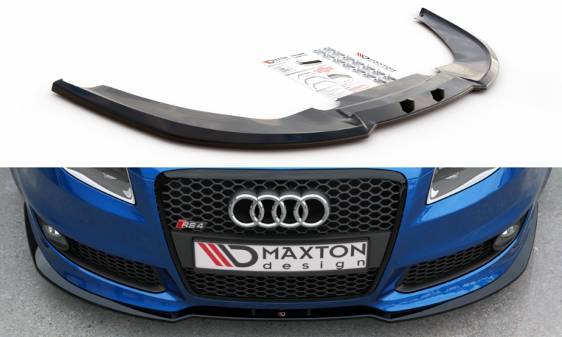 Maxton Front Ansatz V.2 für Audi RS4 B7 schwarz Hochglanz AU-RS4-B7-FD2-G