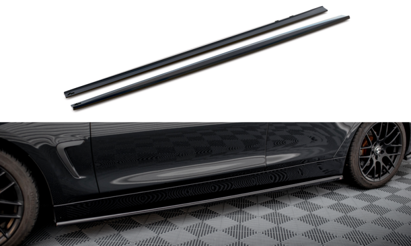 Maxton Seitenschweller Ansatz für BMW 4er Gran Coupe F36 schwarz Hochglanz BM-4-F36-GC-SD1-G