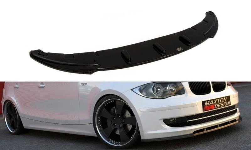 Maxton Front Ansatz für BMW 1er E81 / E87 Facelift schwarz Hochglanz BM-1-81F-FD1-G