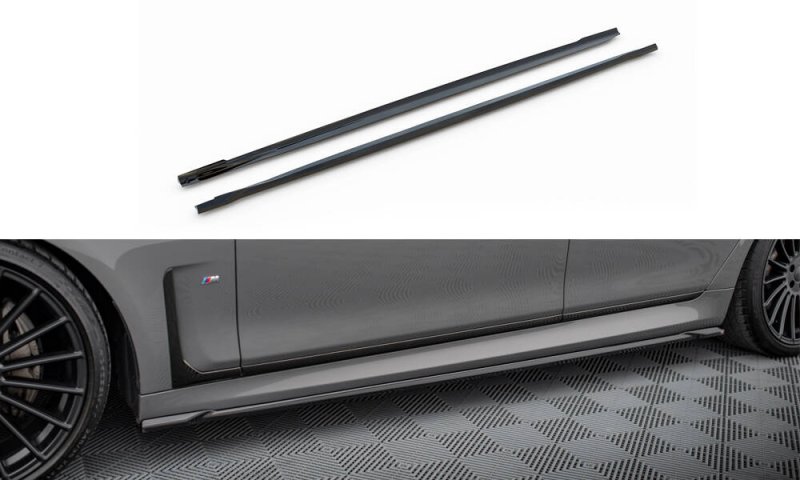 Maxton Seitenschweller Ansatz V.2 BMW 7 M-Paket G11 schwarz Hochglanz BM-7-11F-MPACK-SD2-G