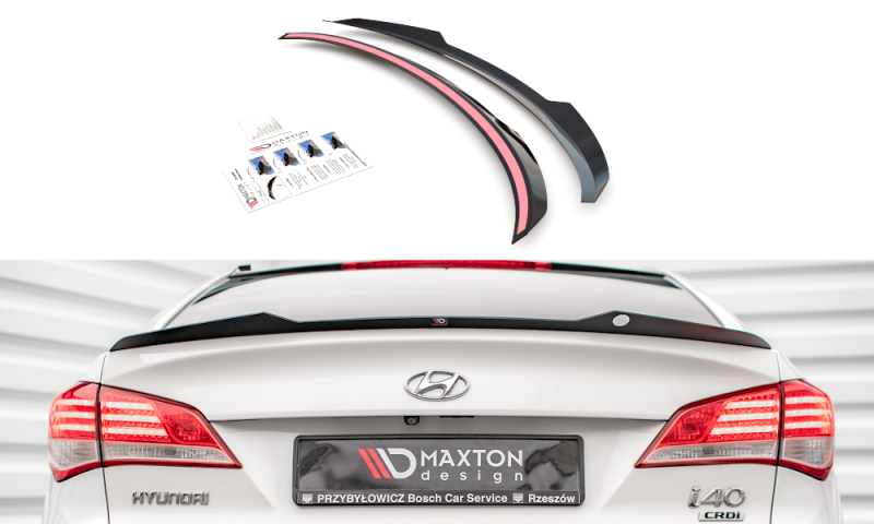 Maxton Spoiler CAP für Hyundai I40 Mk1 schwarz Hochglanz HY-I40-1-CAP1-G