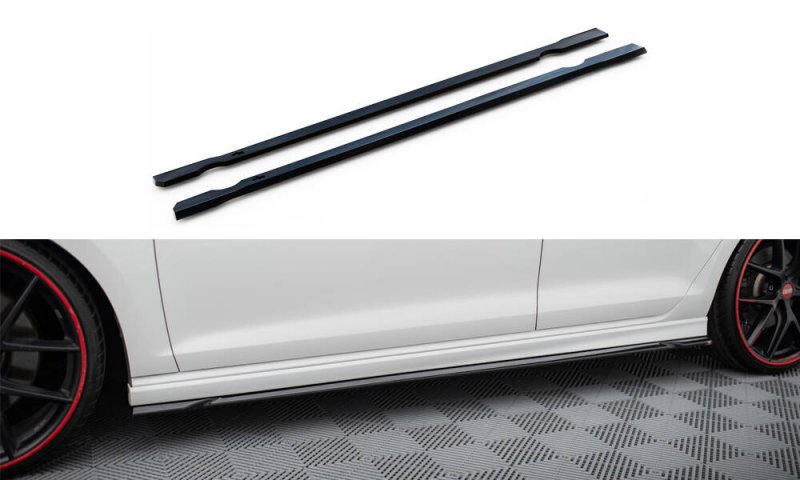 Maxton Seitenschweller Ansatz V.4 VW Golf R / R-Line Mk7 schwarz Hochglanz VW-GO-7-R-SD4-G