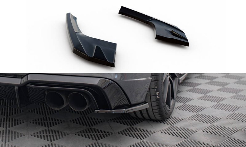 Maxton Heck Ansatz Flaps Diffusor V.2 Audi S3 / A3 S-Line Sportback 8V Facelift schwarz Hochglanz AU-S3-3F-SB-RSD2-G