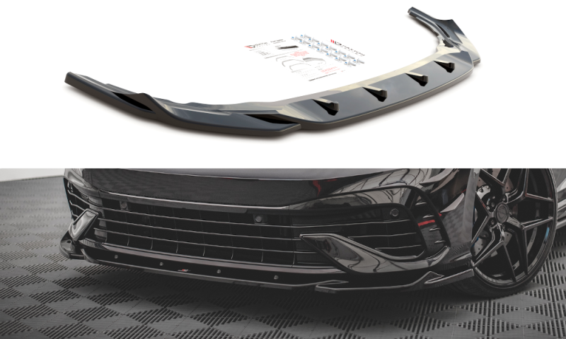 Maxton Front Ansatz V.4 für Volkswagen Golf R Mk8 schwarz Hochglanz VW-GO-8-R-FD4-G