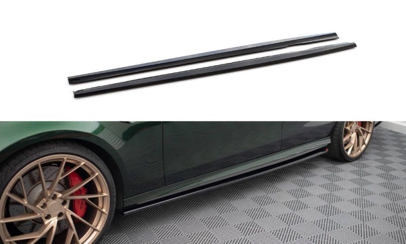 Maxton Seitenschweller Ansatz Mercedes-AMG E63 W213 Facelift schwarz Hochglanz ME-E-213F-63-SD1-G