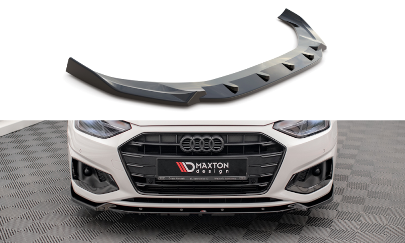 Maxton Front Ansatz V.1 für Audi A4 B9 Facelift schwarz Hochglanz AU-A4-B9F-FD1-G