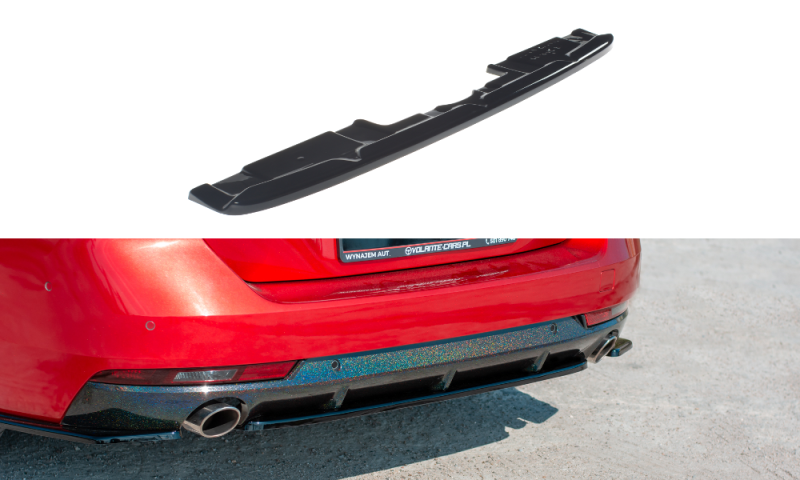 Maxton Mittlerer Diffusor Heck Ansatz für(ohne vertikale balken)  Peugeot 508 SW Mk2 schwarz Hochglanz PE-508-2-GT-SW-RD1-G