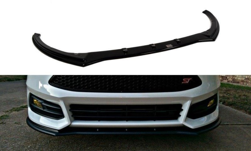 Maxton Front Ansatz V.1 für Ford Focus ST Mk3 FL schwarz Hochglanz FO-FO-3F-ST-FD1-G
