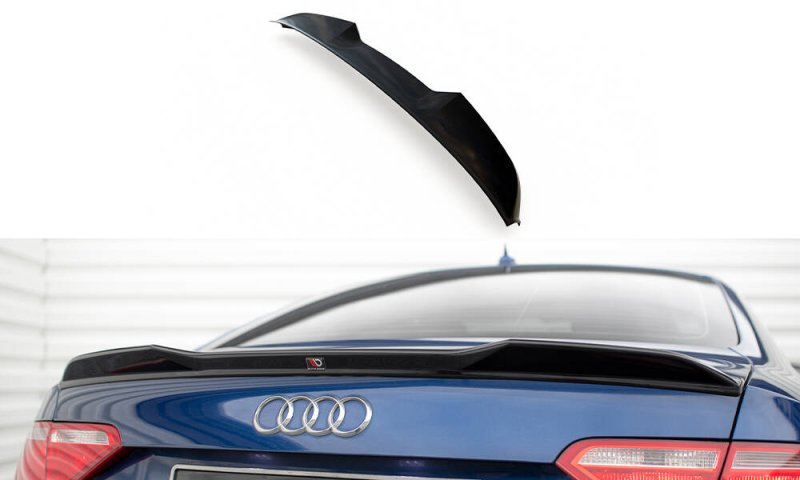 Maxton Spoiler CAP Abrisskante 3D Audi A5 Coupe 8T schwarz Hochglanz AU-A5-1F-CAP3D1-G
