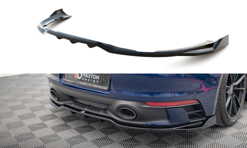 Maxton Mittlerer Diffusor Heck Ansatz DTM Look für V.2 Porsche 911 Carrera Aero 992 schwarz Hochglanz PO-911-992-CA-AERO-RD2G+RD3-G