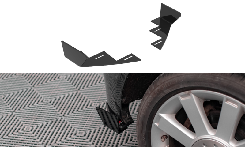 Maxton Hintere Seiten Flaps für Ford Fiesta ST Mk6 schwarz Hochglanz FOFI6STCNC-RSF1-G