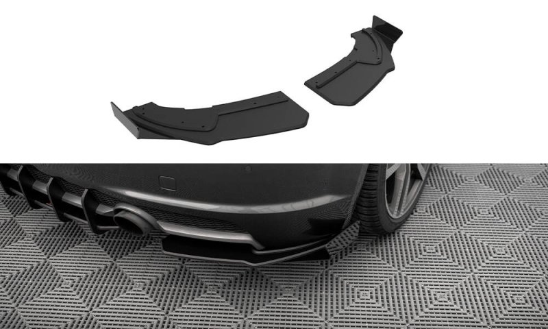 Maxton Street Pro Heck Ansatz Flaps Diffusor + Flaps Audi TT S-Line 8S schwarz Hochglanz AUTT3SLINECNC-RSD1B+RSF1-G