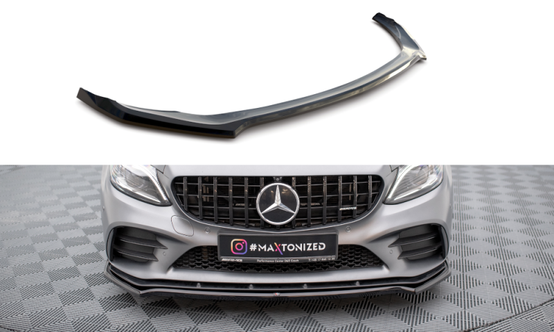 Maxton Front Ansatz V.1 Mercedes-AMG C43 Coupe / Cabrio / Limousine / Kombi C205 / A205 / W205 / S205 Facelift schwarz Hochglanz ME-C-205F-43-C-FD1-G